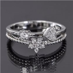 Sterling Silver and Cubic Zirconia Fashion Ring