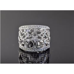 Sterling Silver Micro Pave Cubic Zirconia Ring
