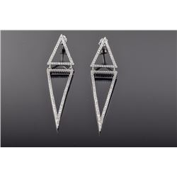 Sterling Silver Micro Pave Cubic Zirconia Earrings