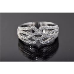Sterling Silver Micro Pave Cubic Zirconia Ring