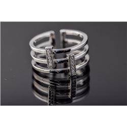 Sterling Silver Micro Pave Cubic Zirconia Ring