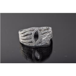 Sterling Silver Micro Pave Cubic Zirconia Ring