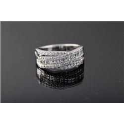 Sterling Silver Micro Pave Cubic Zirconia Ring