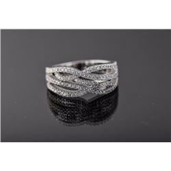 Sterling Silver Micro Pave Cubic Zirconia Ring