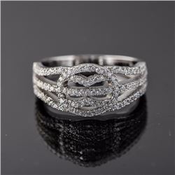 Sterling Silver Micro Pave Cubic Zirconia Ring
