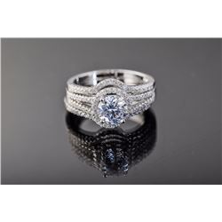 Sterling Silver Micro Pave Cubic Zirconia Ring
