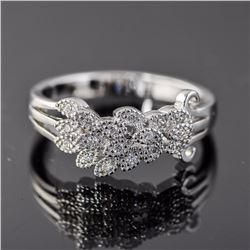 Sterling Silver Micro Pave Cubic Zirconia Ring