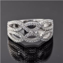 Sterling Silver Micro Pave Cubic Zirconia Ring