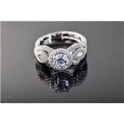 Sterling Silver Micro Pave Cubic Zirconia Ring