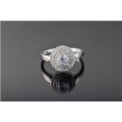 Sterling Silver Micro Pave Cubic Zirconia Ring