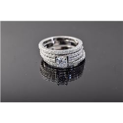 Sterling Silver Micro Pave Cubic Zirconia Ring