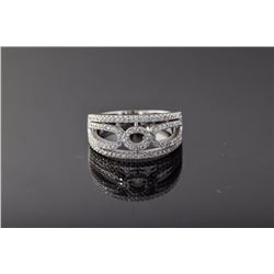 Sterling Silver Micro Pave Cubic Zirconia Ring