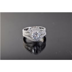 Sterling Silver Micro Pave Cubic Zirconia Ring