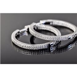 Sterling Silver Micro Pave Cubic Zirconia Ring Earrings