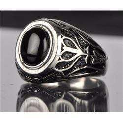 Sterling Silver .925 Rings with Synthetic Onyx