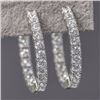 Image 1 : Silver Tone Cubic Zirconia Hoop Earrings