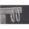 Image 2 : Silver Tone Cubic Zirconia Hoop Earrings