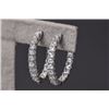 Image 3 : Silver Tone Cubic Zirconia Hoop Earrings