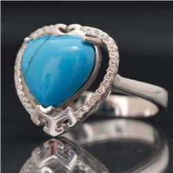 Sterling silver and Synthetic Turquoise Ring