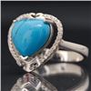 Image 1 : Sterling silver and Synthetic Turquoise Ring