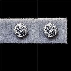 Pair of Sterling Silver and Cubic Zirconia Studs