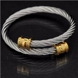Stainless Steel Twisted Cable bangle Bracelet