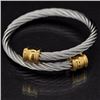 Image 1 : Stainless Steel Twisted Cable bangle Bracelet