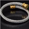 Image 4 : Stainless Steel Twisted Cable bangle Bracelet