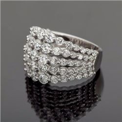 Sterling Silver .925 Multi-Row Cubic Zirconia Ring