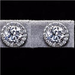 Sterling Silver and Cubic Zirconia Stud Earrings