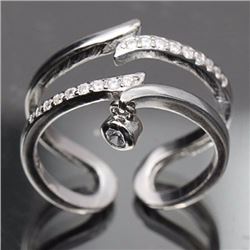 Sterling Silver .925 and Cubic Zirconia Split Shank Ring