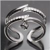 Image 1 : Sterling Silver .925 and Cubic Zirconia Split Shank Ring