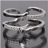 Image 2 : Sterling Silver .925 and Cubic Zirconia Split Shank Ring