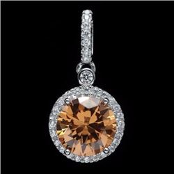 Sterling Silver .925 and Yellow Cubic Zirconia Drop Pendant