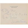 Image 1 : Jacqueline Kennedy Handwritten Condolence Card Note and Ephemera