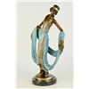 Image 10 : 14 LBS Multi Color Patina Hot Cast Ribbon Dancer Bronze Sculpture (19"X13")