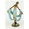 Image 1 : 14 LBS Multi Color Patina Hot Cast Ribbon Dancer Bronze Sculpture (19"X13")