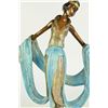 Image 2 : 14 LBS Multi Color Patina Hot Cast Ribbon Dancer Bronze Sculpture (19"X13")