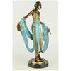 Image 4 : 14 LBS Multi Color Patina Hot Cast Ribbon Dancer Bronze Sculpture (19"X13")
