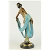 Image 6 : 14 LBS Multi Color Patina Hot Cast Ribbon Dancer Bronze Sculpture (19"X13")