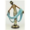 Image 7 : 14 LBS Multi Color Patina Hot Cast Ribbon Dancer Bronze Sculpture (19"X13")