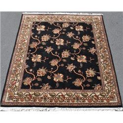 gorgeously contrasted dark toned tabriz design rug