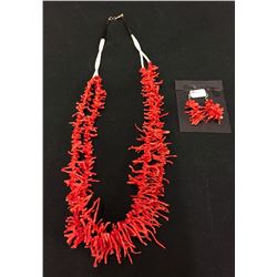 Branch Coral Necklace and Earring Set