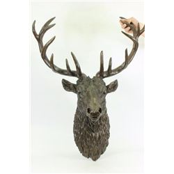 Elk Head Bust Bronze Stag Statue