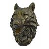 Image 1 : Wall Mount Wolf Head Bust Cabin Decor Bronze Sculpture