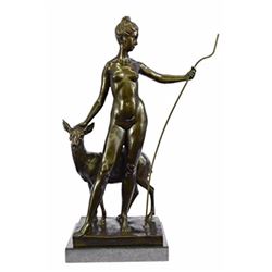 Lange Artemis The Hellenic Goddess Of Hunt Bronze Sculpture