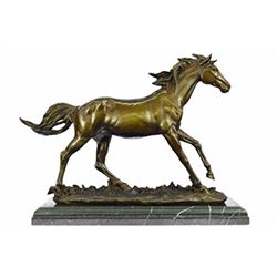 Arabian Horse Bronze Sculpture on Marble Base Figure