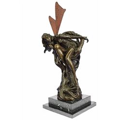 Mythical Bronze Sculpture on Marble Base Figurine