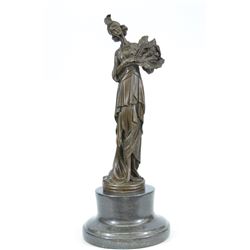 Feather Gown Bronze Sculpture on marble base Statue