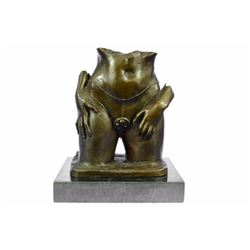 Collector Edition Nude Female Torso Title No ManS Land Bronze Figurine